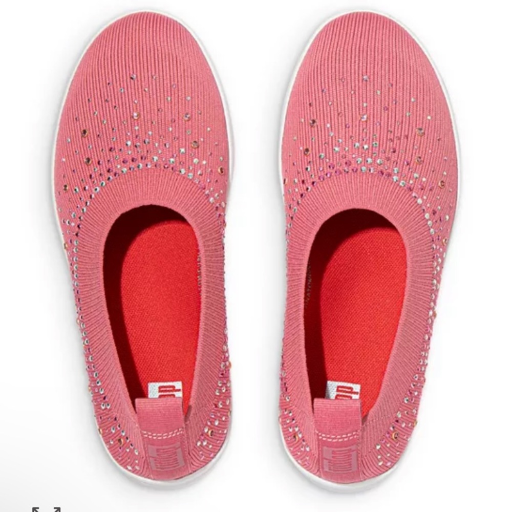 Fitflop Ombre Pink Crystals Embellished Sneakers Uberknit Valentine Sparkle